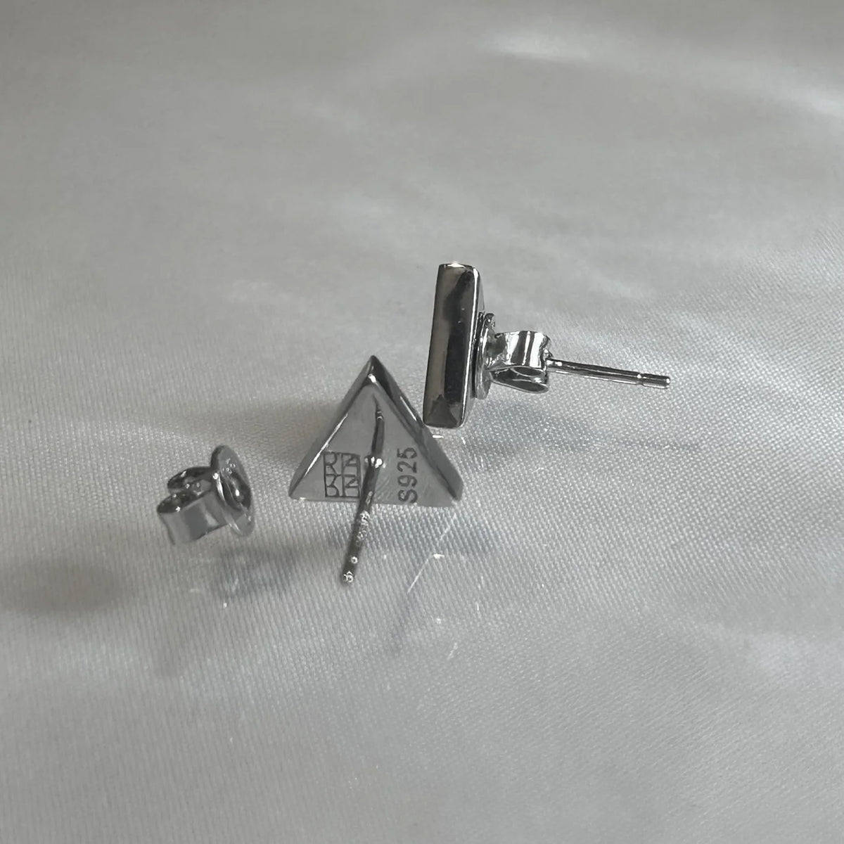 Silver Urban Delta Ear Studs
