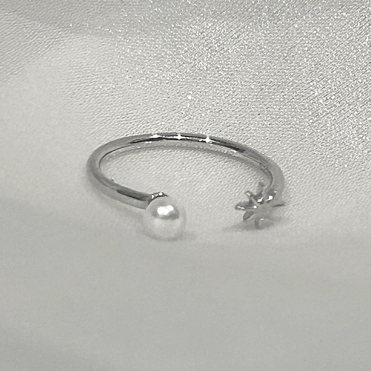 Silver Stellar Sparkle Ring-Octagram