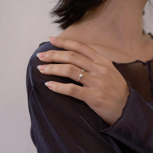 Silver Stellar Sparkle Ring-Cross Star