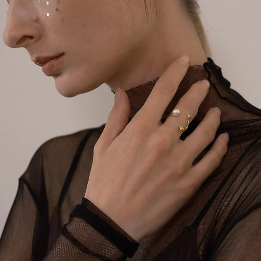 Golden Starry Sparkle Ring