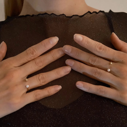 Golden Stellar Sparkle Ring-Octagram