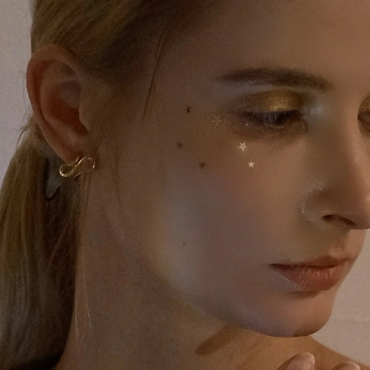 Golden Infinity Orbit Earrings