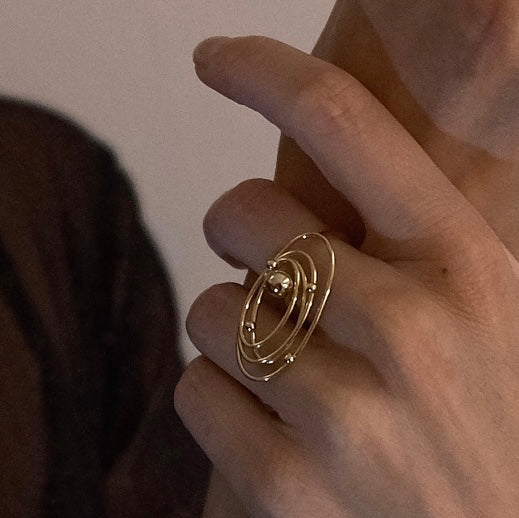 Golden Galaxy Flow Ring