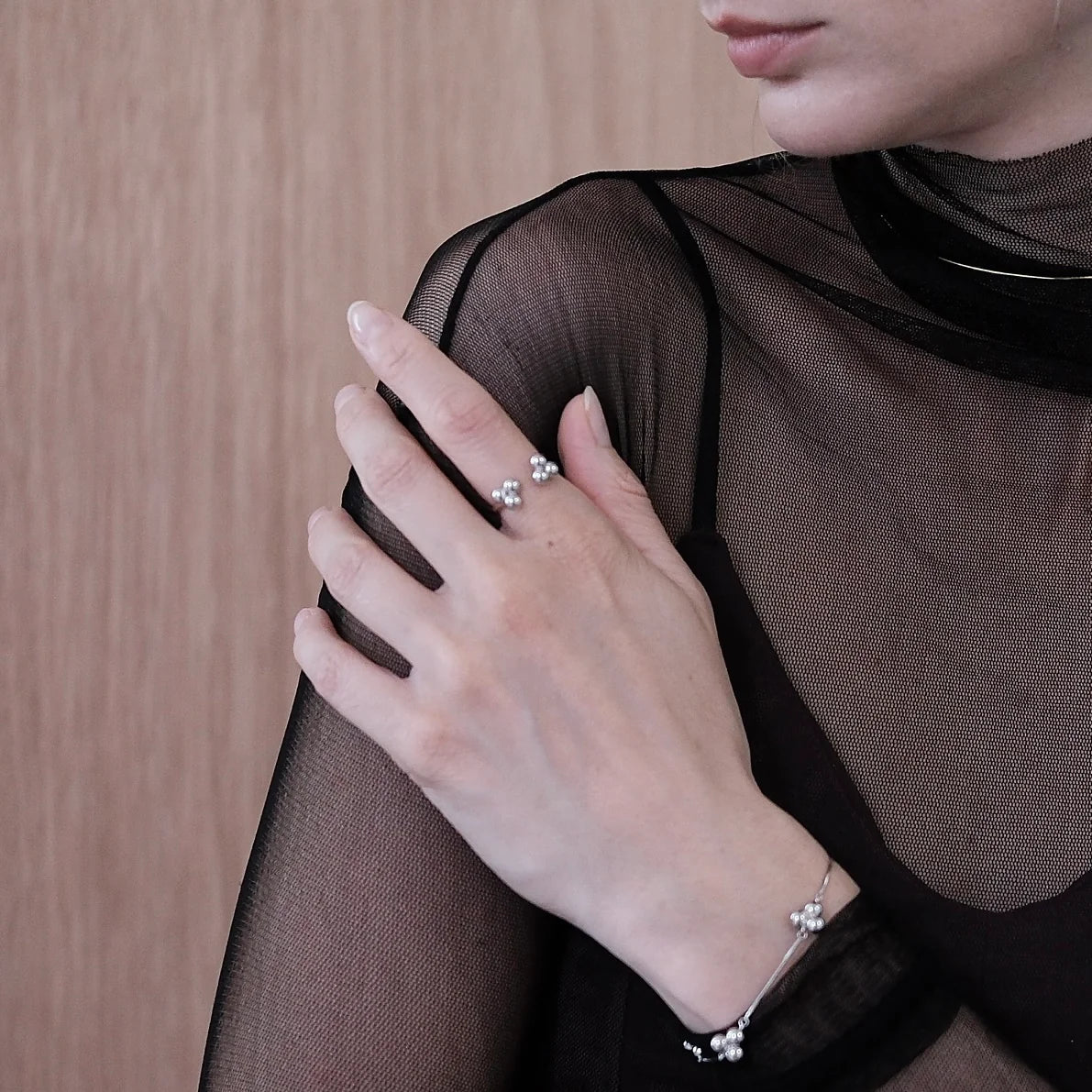 Silver Sparkle Dot Ring