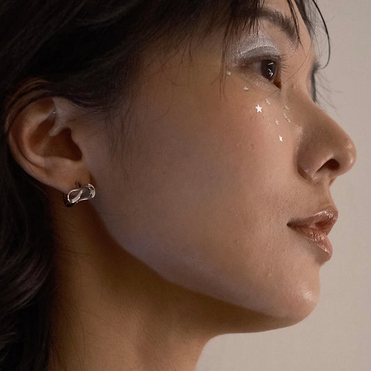 Silver Infinity Orbit Earrings