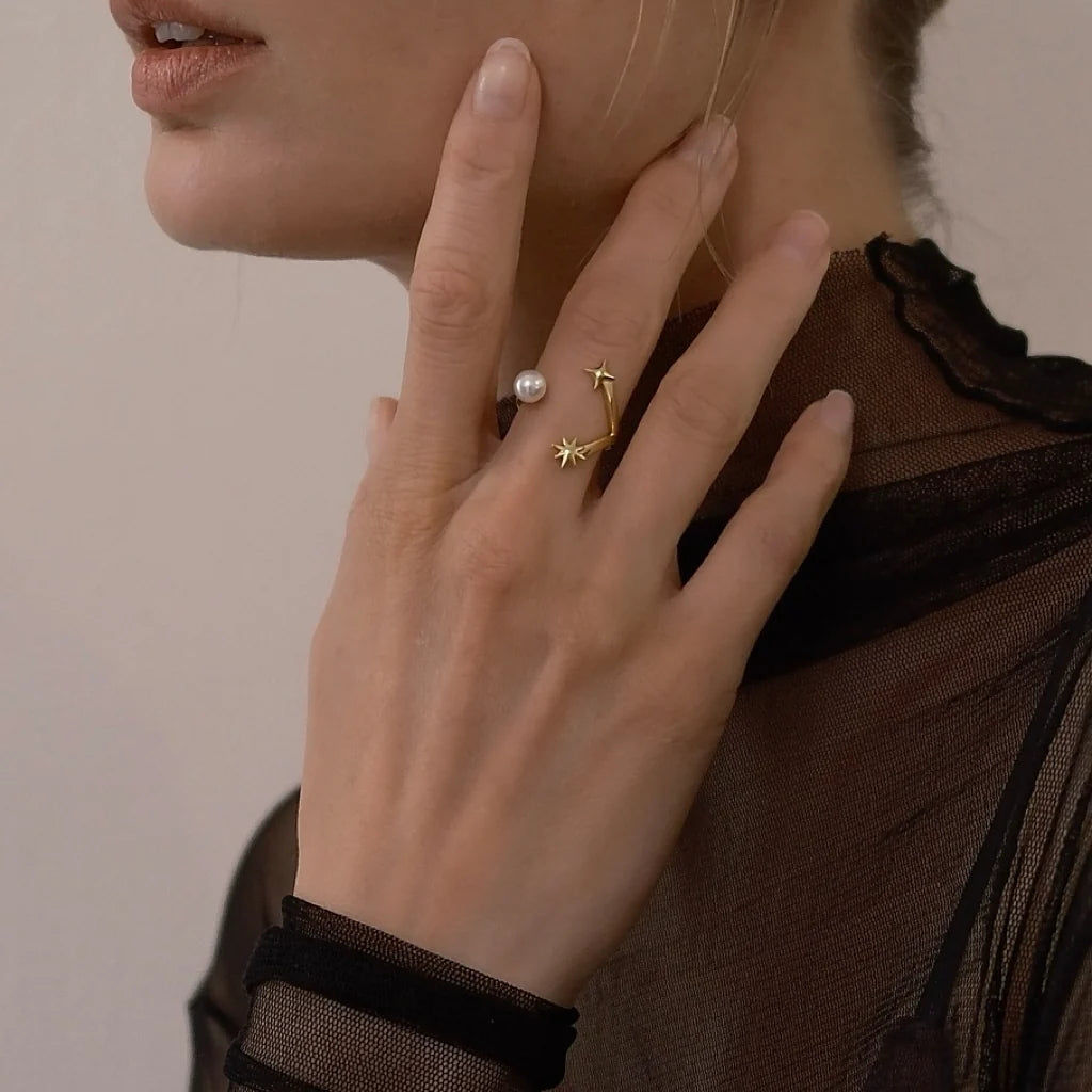 Golden Starry Sparkle Ring