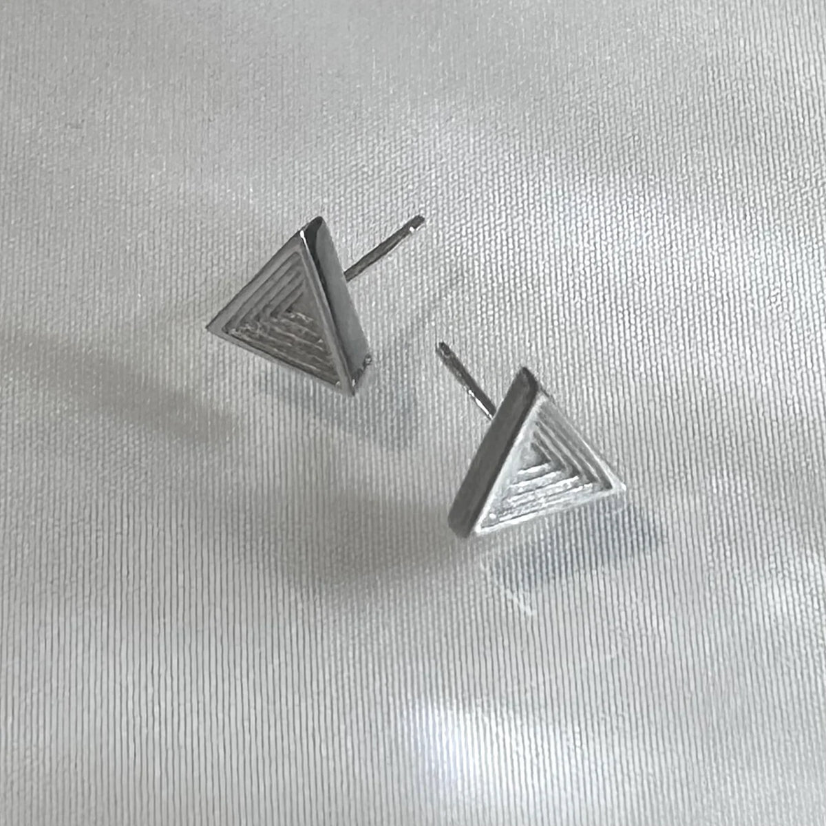 Silver Urban Delta Ear Studs