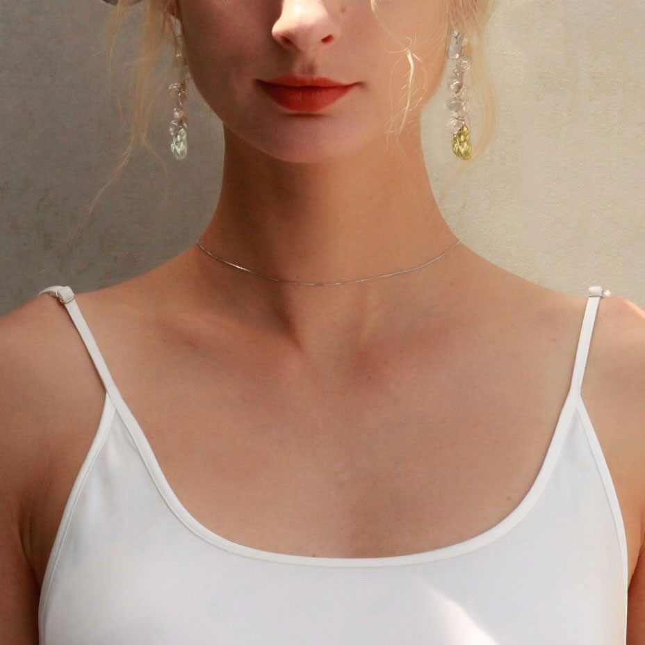 Golden Blooming Moment Keshi Earchain ( pair )
 Earcuff - Keshi Pearl -