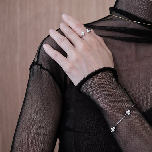 Silver Sparkle Dot Ring