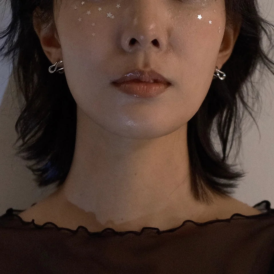 Silver Infinity Orbit Earrings