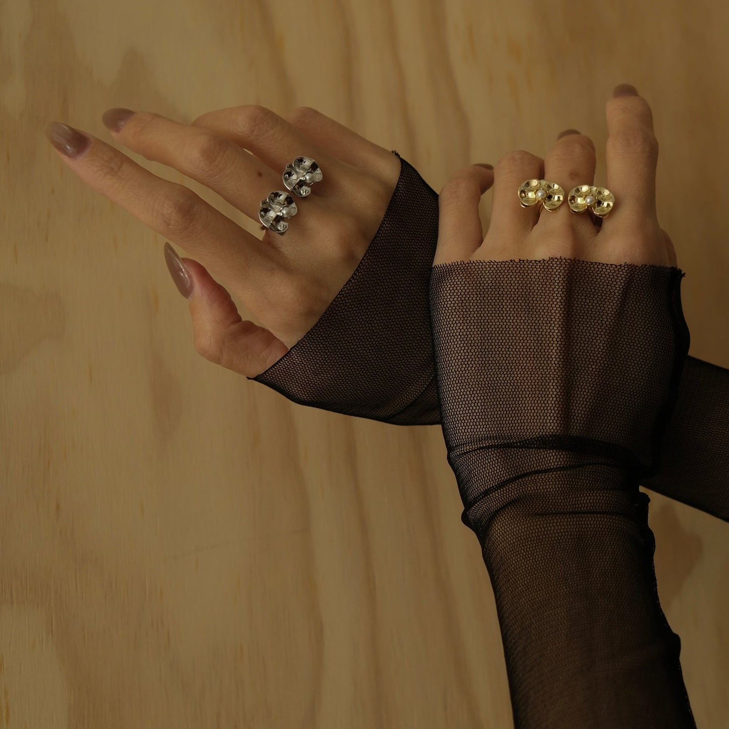 Silver Blossom orchid Ring