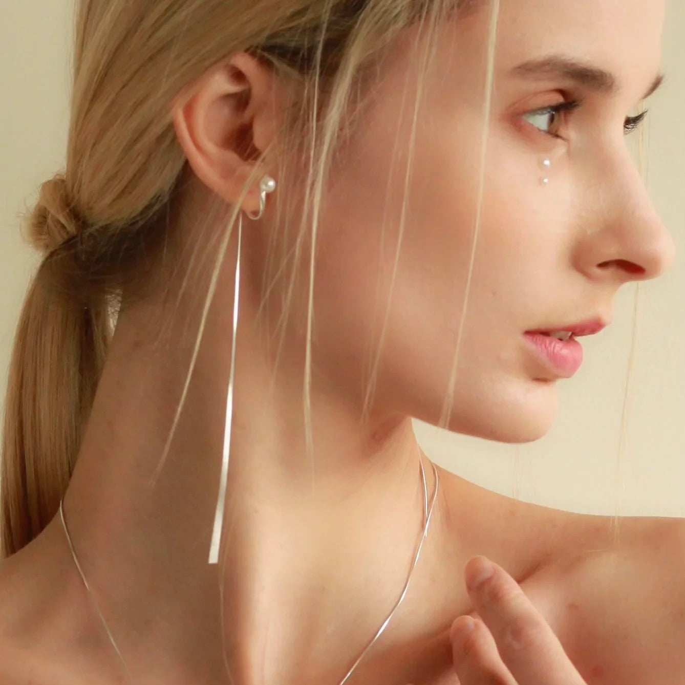 Silver Dew Ear Cuff ( pair ) Earcuff