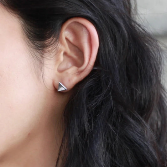 Silver Urban Delta Ear Studs