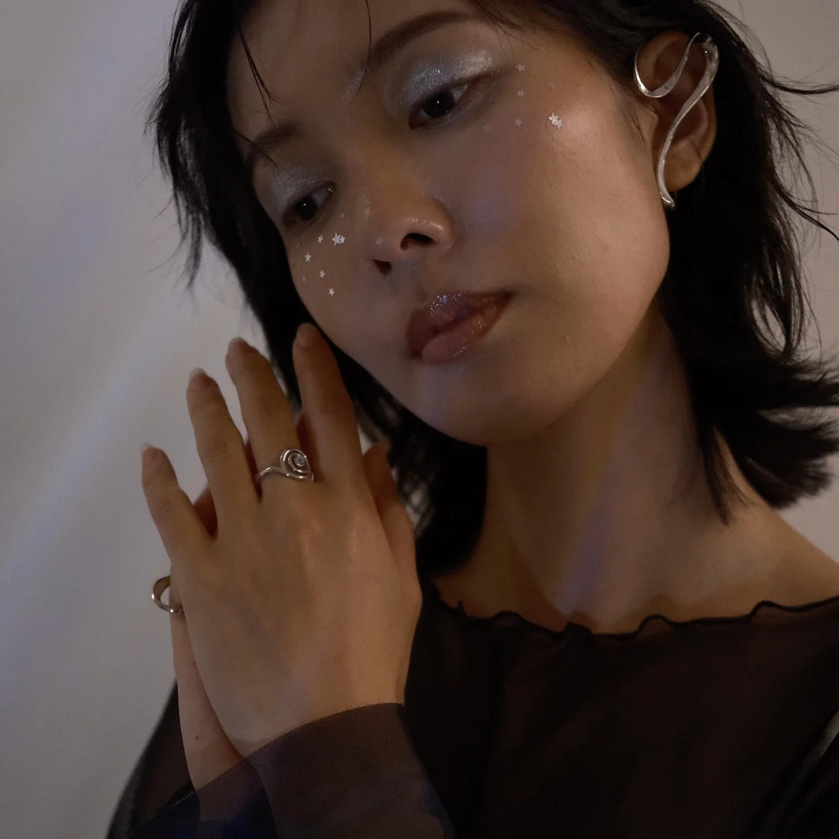 Silver Cosmic Spiral Ring