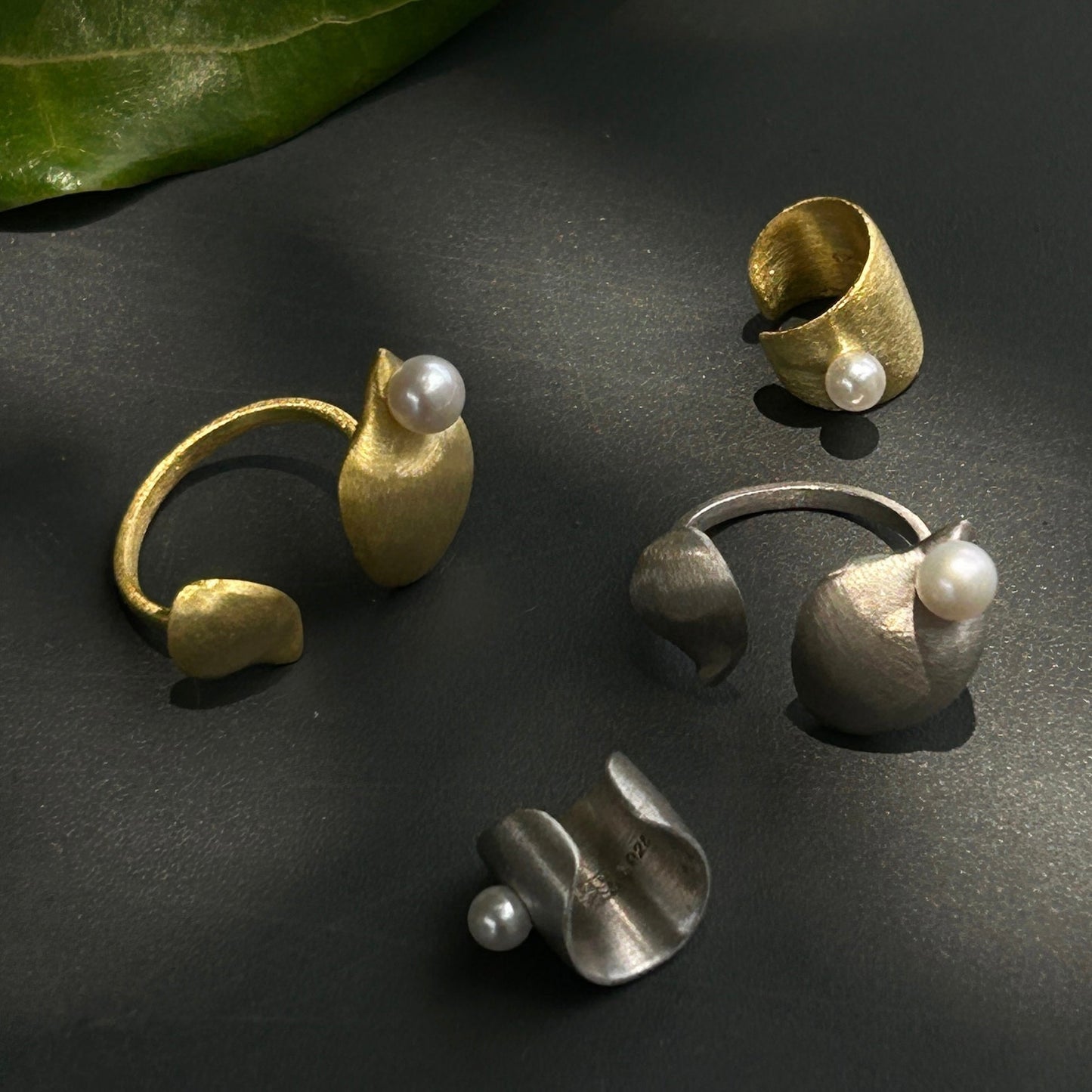 Silver Hazy Forest Earcuff
