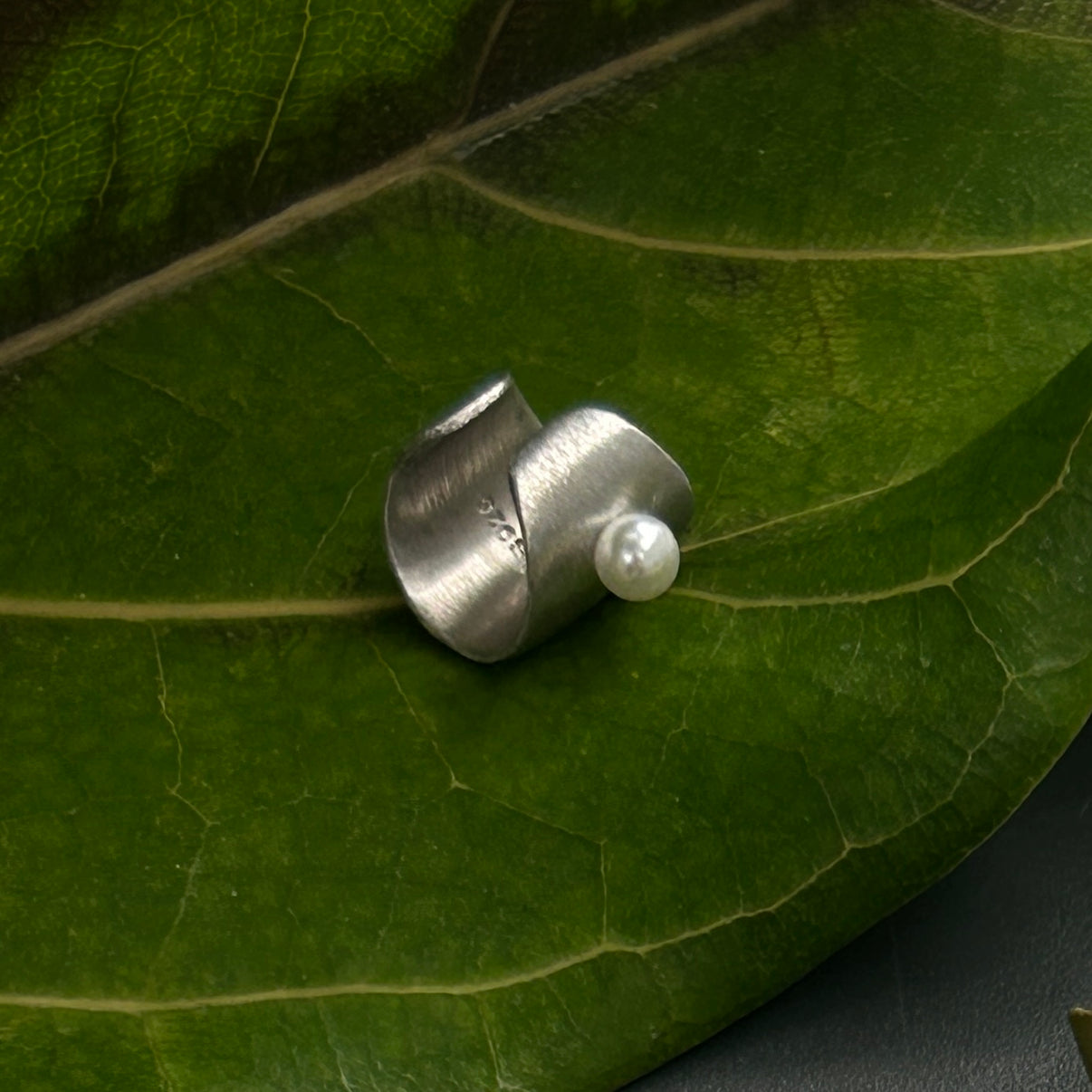 Silver Hazy Forest Earcuff