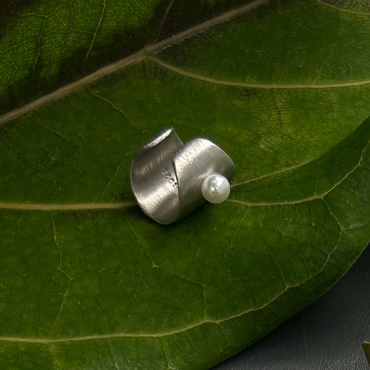 Silver Hazy Forest Earcuff