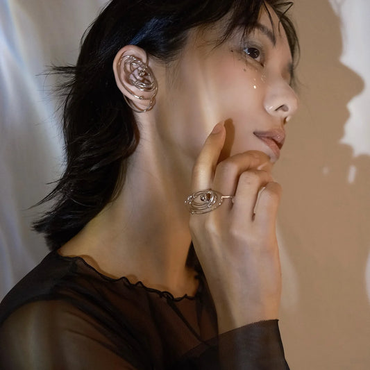 Silver Galaxy Flow Earcuff