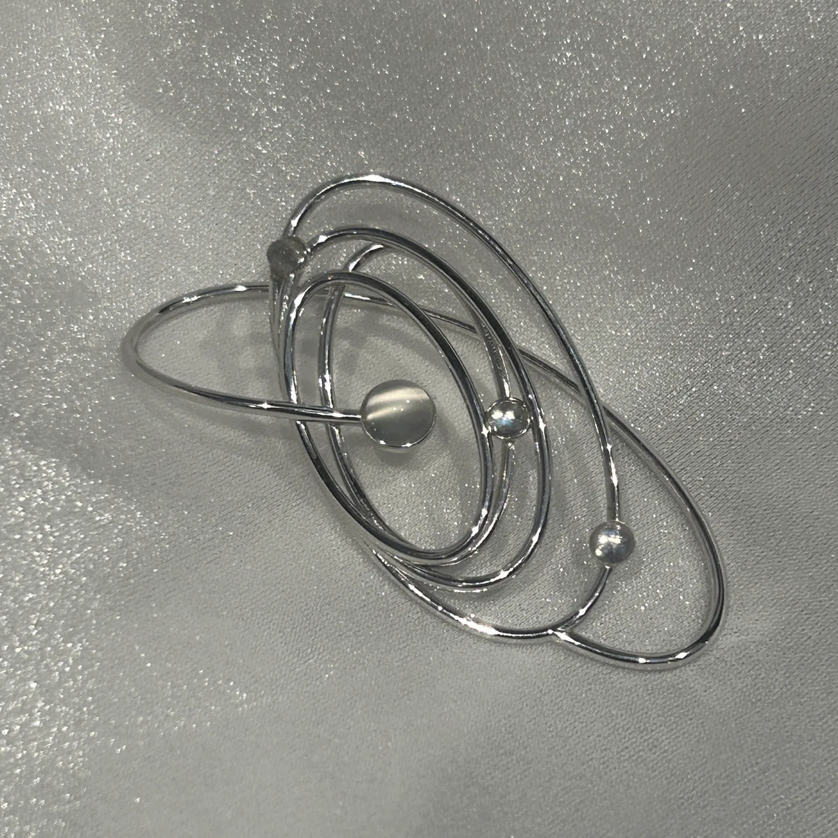 Silver Galaxy Flow Earcuff - moon stone edition