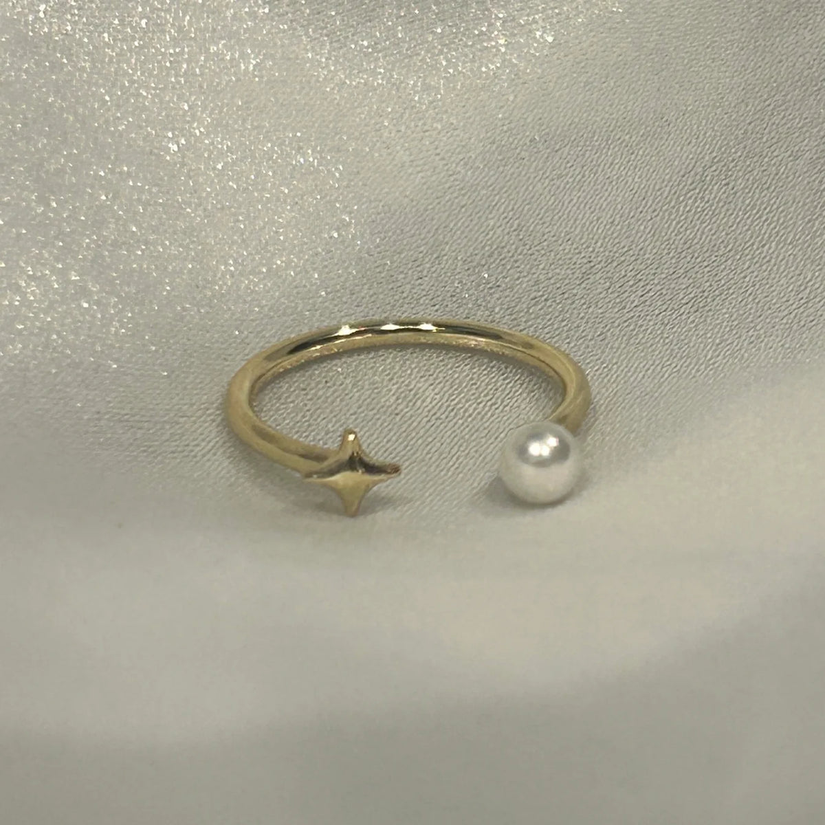 Golden Stellar Sparkle Ring-Cross Star