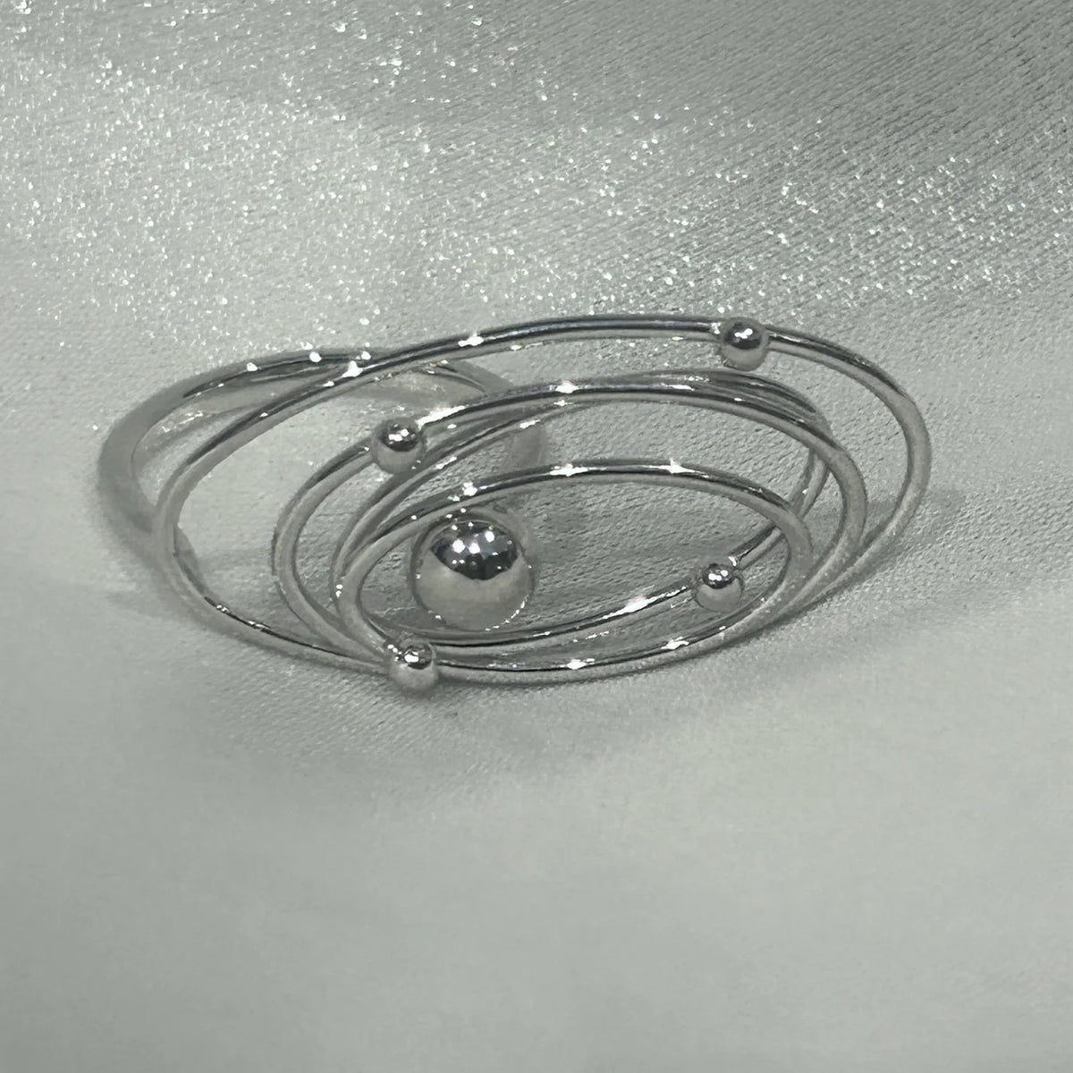 Silver Galaxy Flow Ring