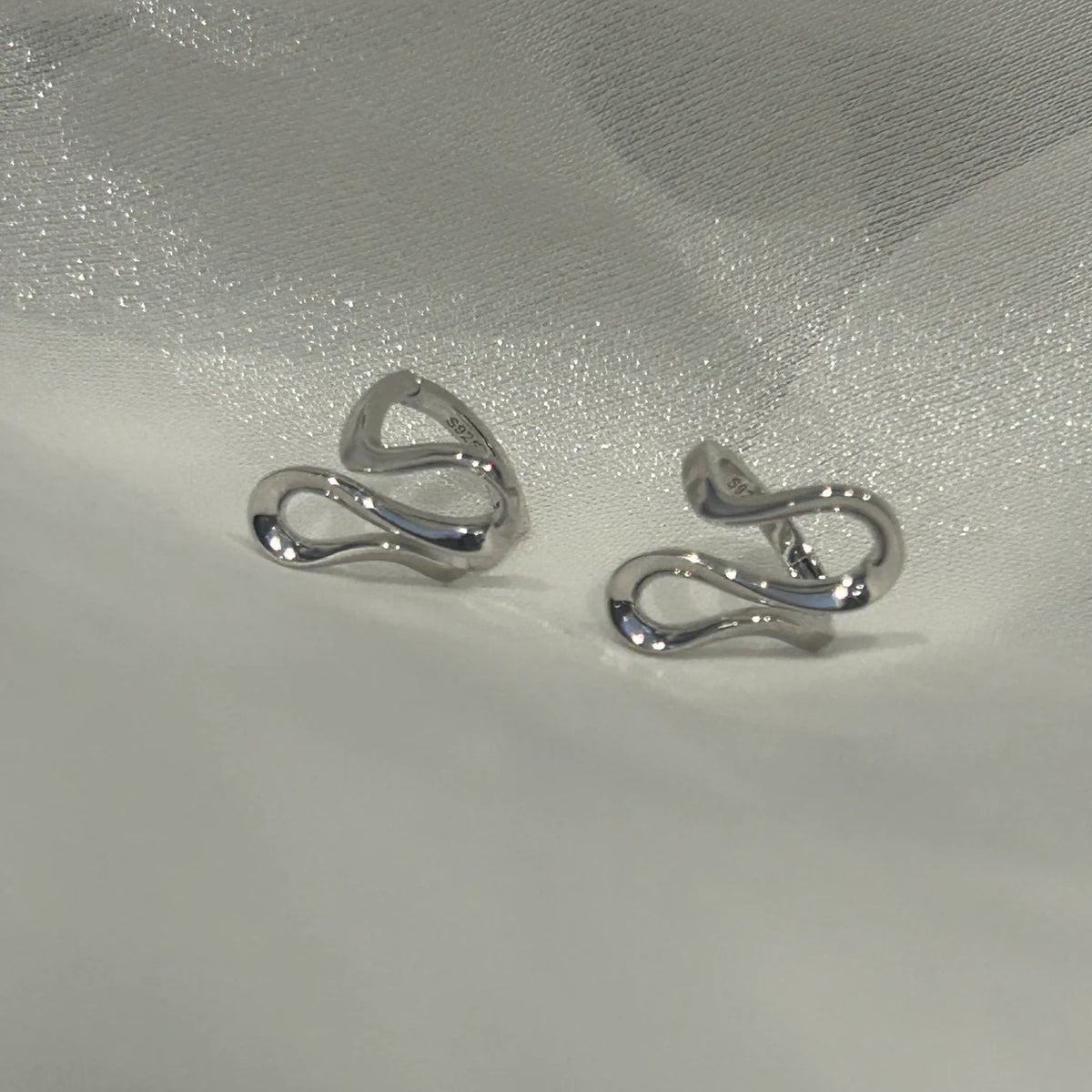 Silver Infinity Orbit Earrings