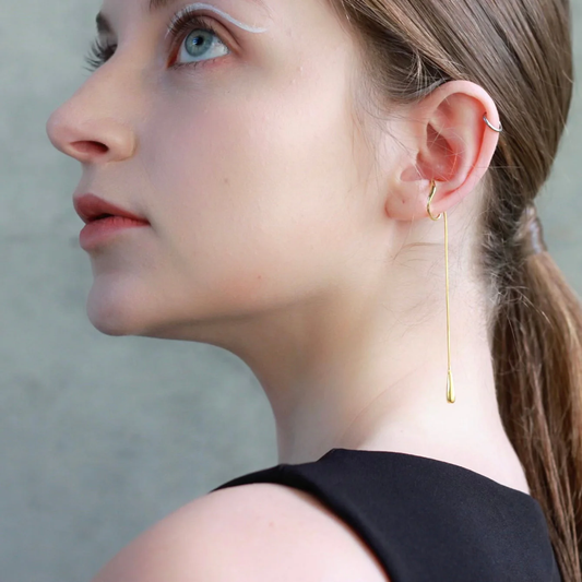 Golden Rain Dew Ear Cuff Chain ( pair )
 Earcuff