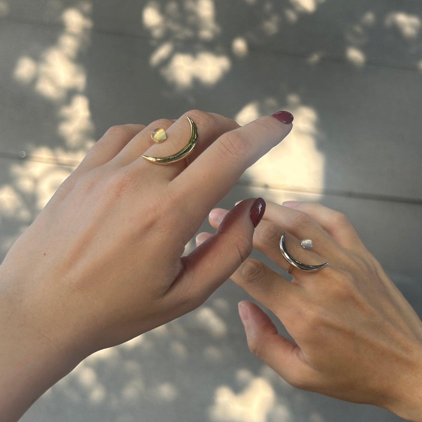 Silver Moon Sparkle Ring - Moon stone edition