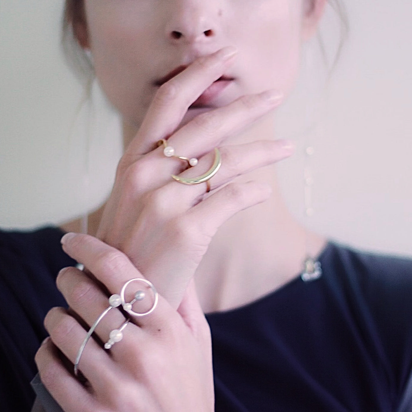 Golden Moonlight sparkle Ring