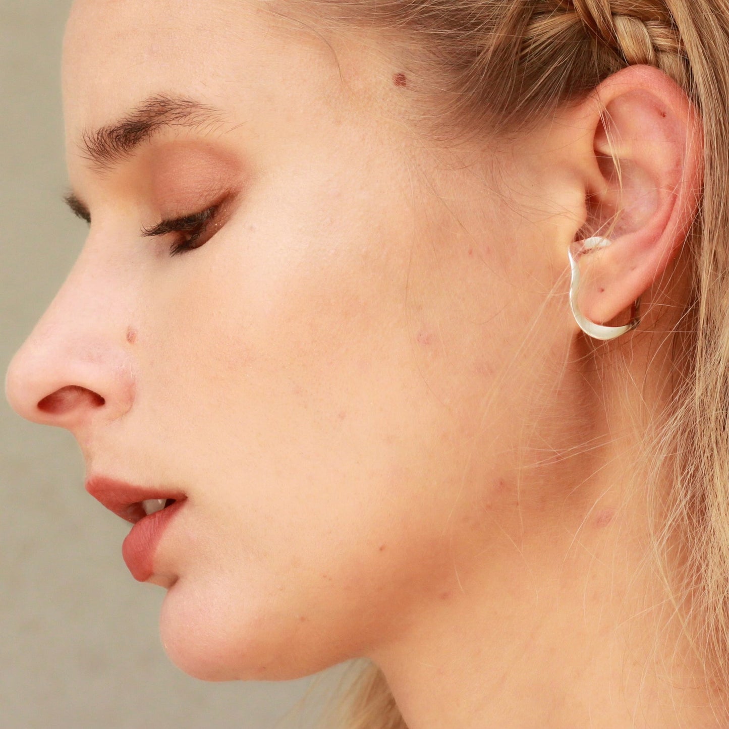 Silver Mobius flow Ring / Earcuff