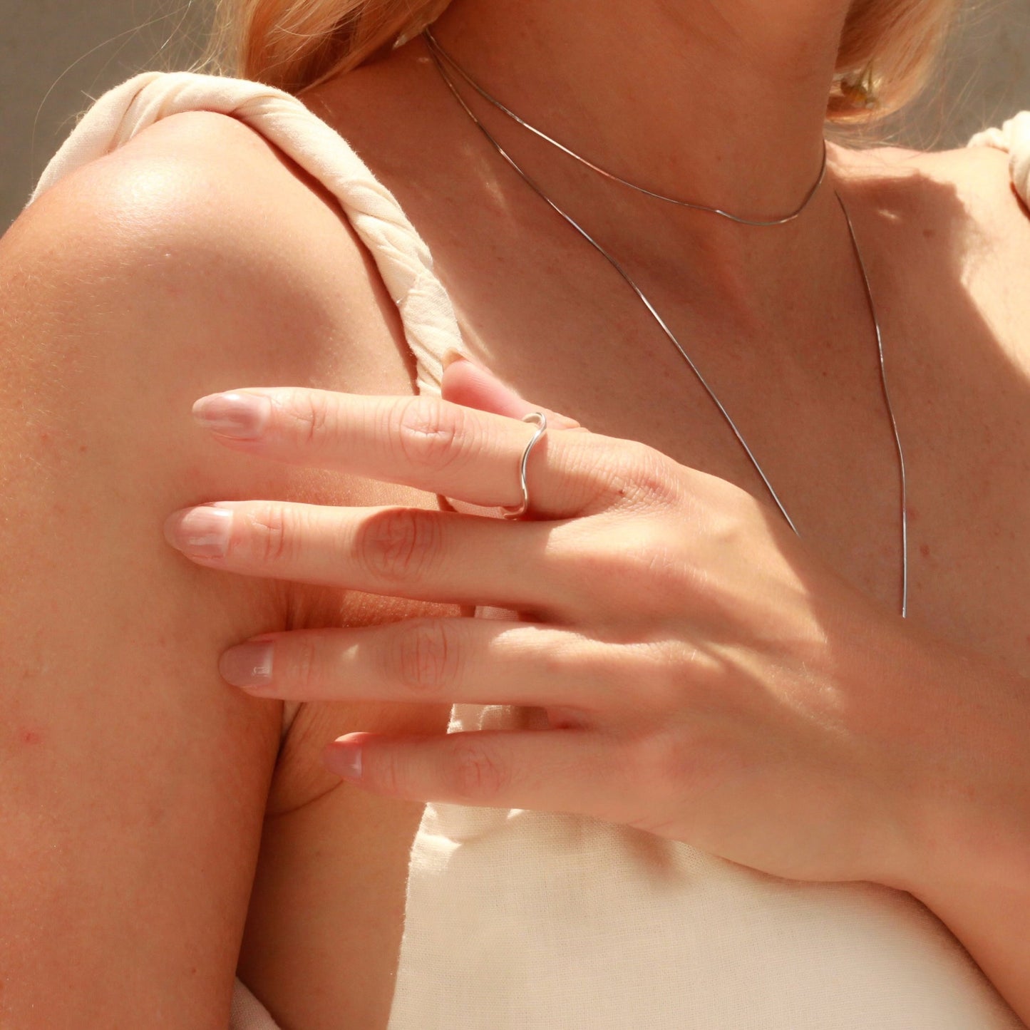 Silver Mobius flow Ring / Earcuff