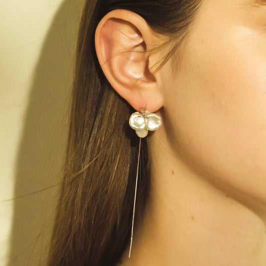 Silver Dancing clover (pair) Earring