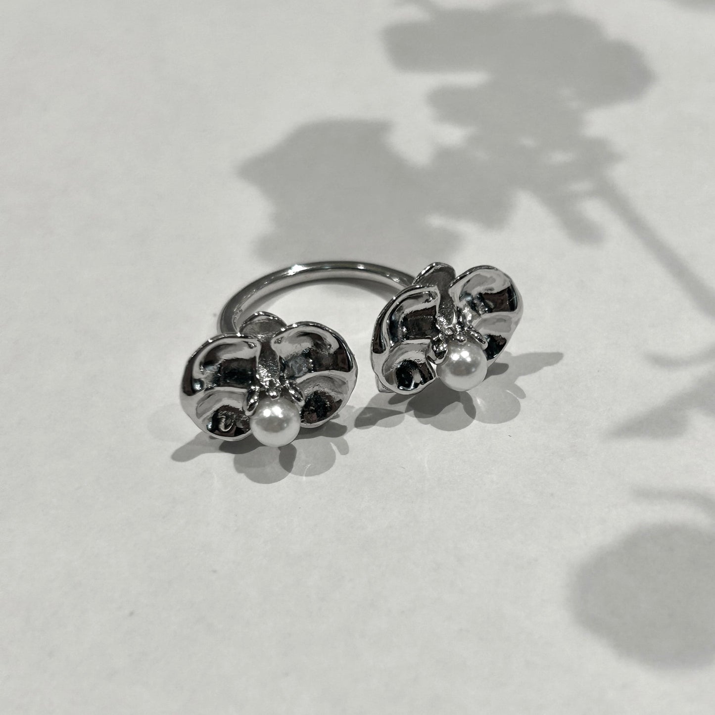 Silver Blossom orchid Ring