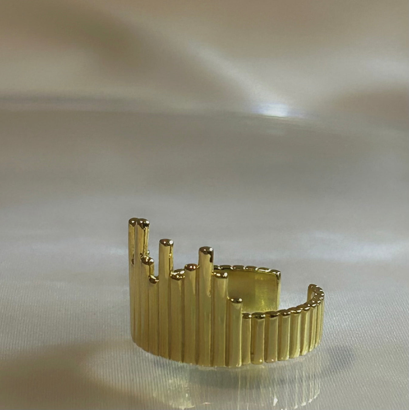 Golden Urban Skyline Ring / Earcuff
