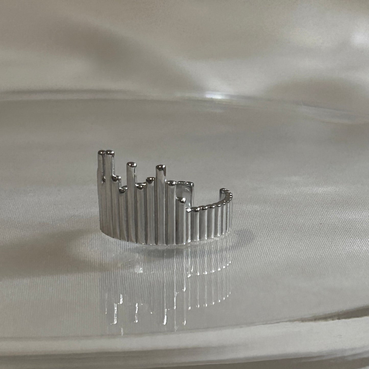 Silver Urban Skyline Ring / Earcuff