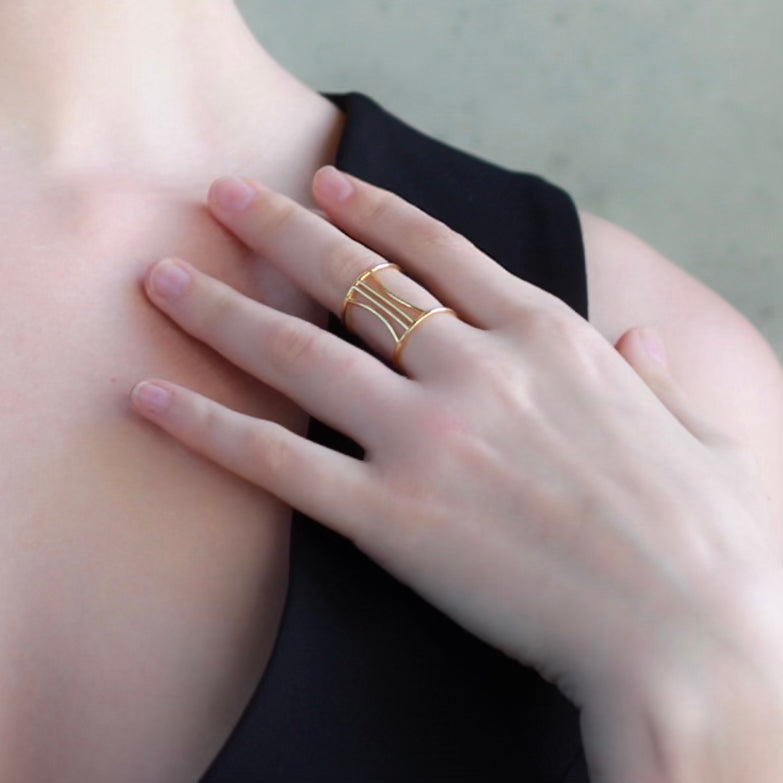 Golden Column Ring