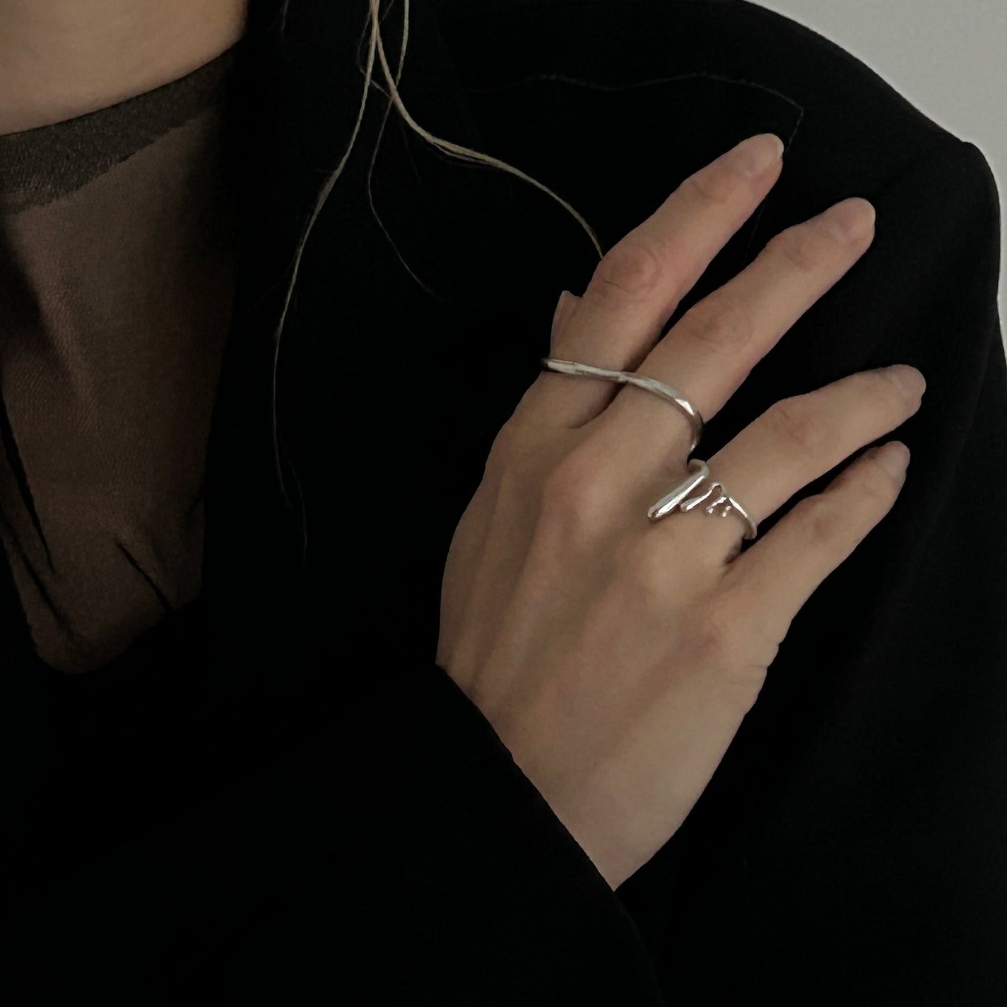 Silver Stalactite Ring