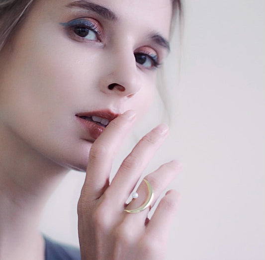 Golden Moonlight sparkle Ring