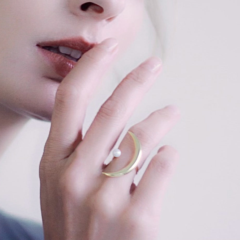 Golden Moonlight sparkle Ring