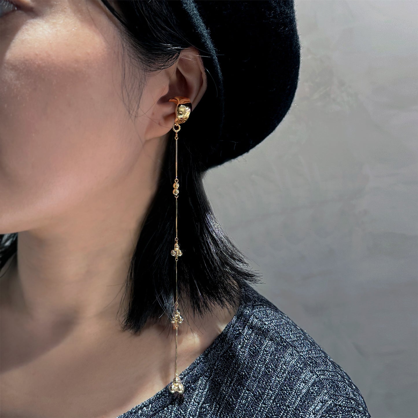 Golden The flow of heart Earcuff
