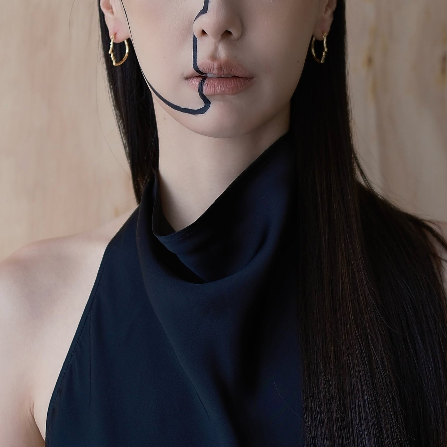 Golden Self Portrait (pair) Earring