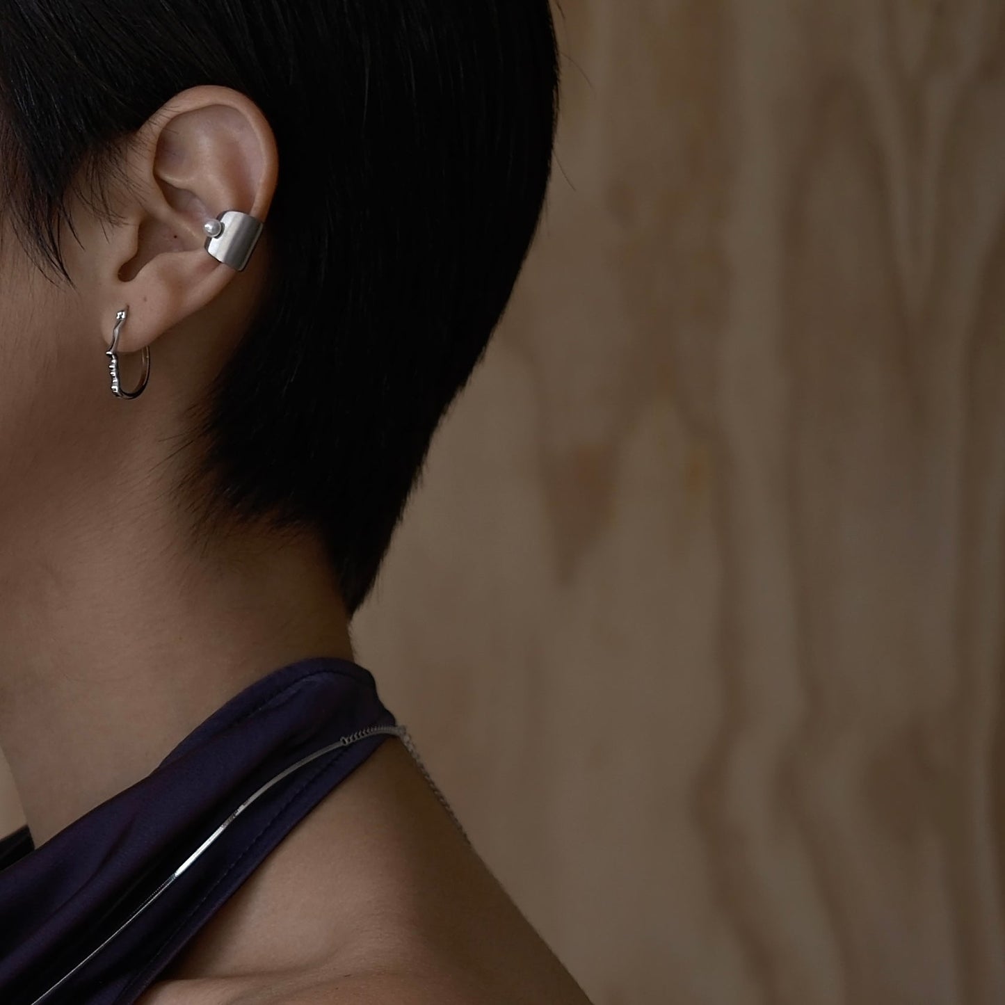 Silver Self Portrait (pair) Earring