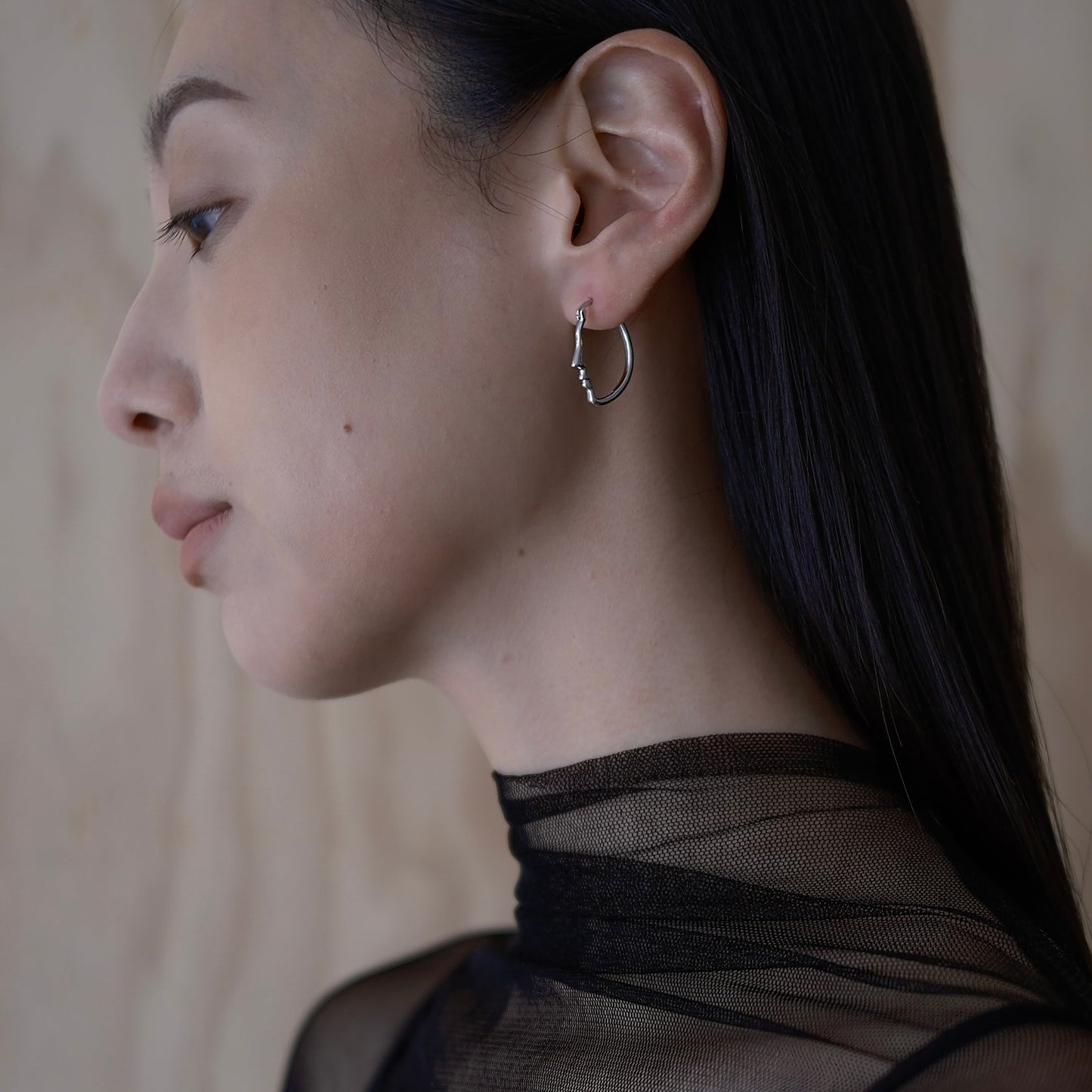 Silver Self Portrait (pair) Earring