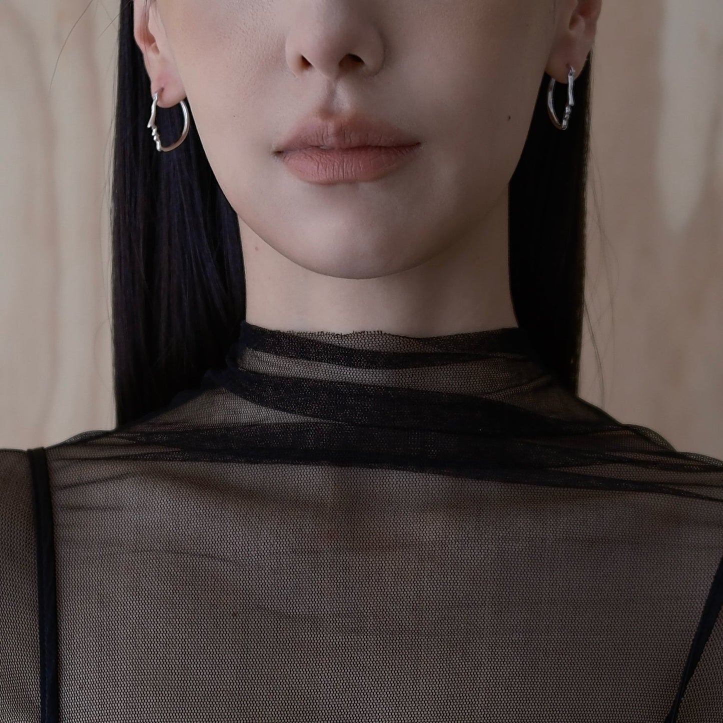 Silver Self Portrait (pair) Earring
