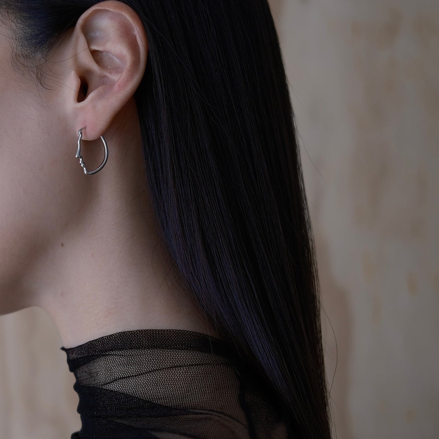 Silver Self Portrait (pair) Earring