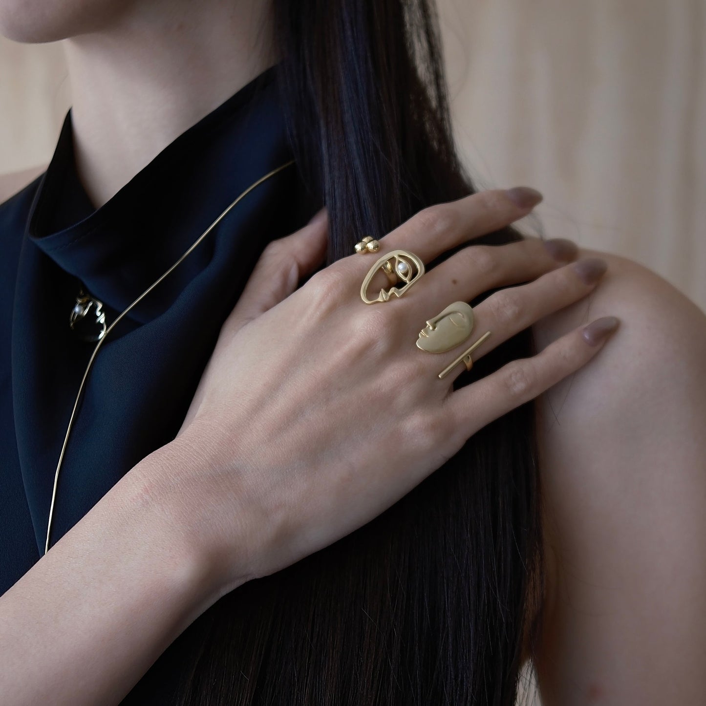 Golden The Mirror Gazing Ring
