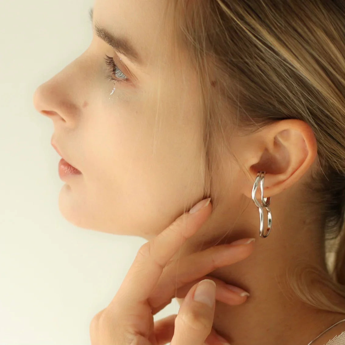 Silver The Waterfall Ring / Earcuff