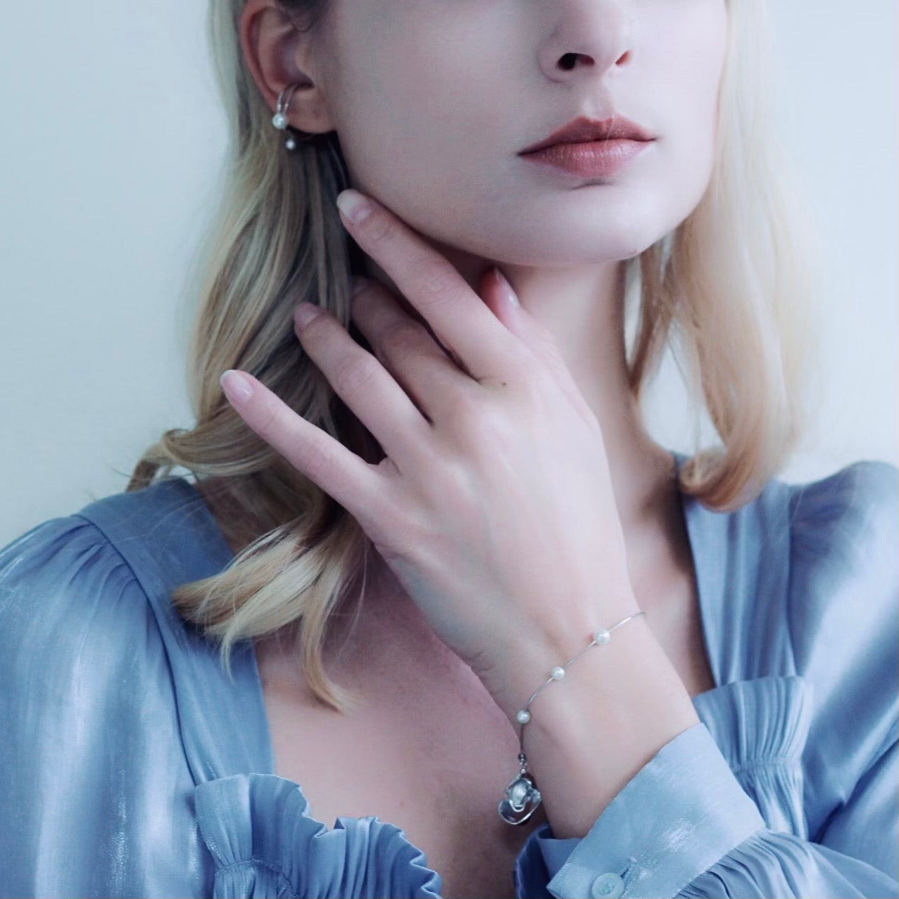 Silver The drop of the timeripple earchain (single) Earcuff / Bracelet