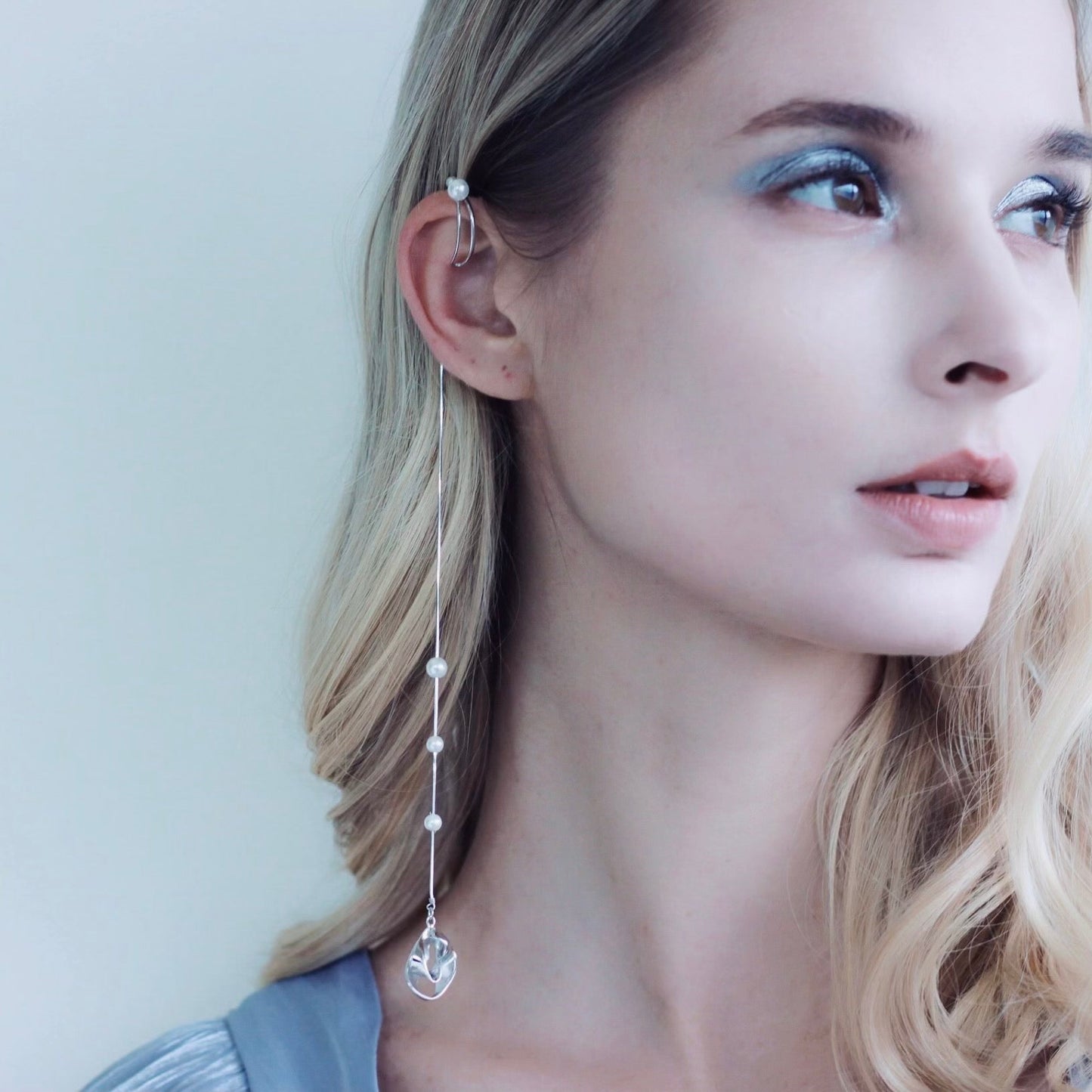 Silver The drop of the timeripple earchain (single) Earcuff / Bracelet
